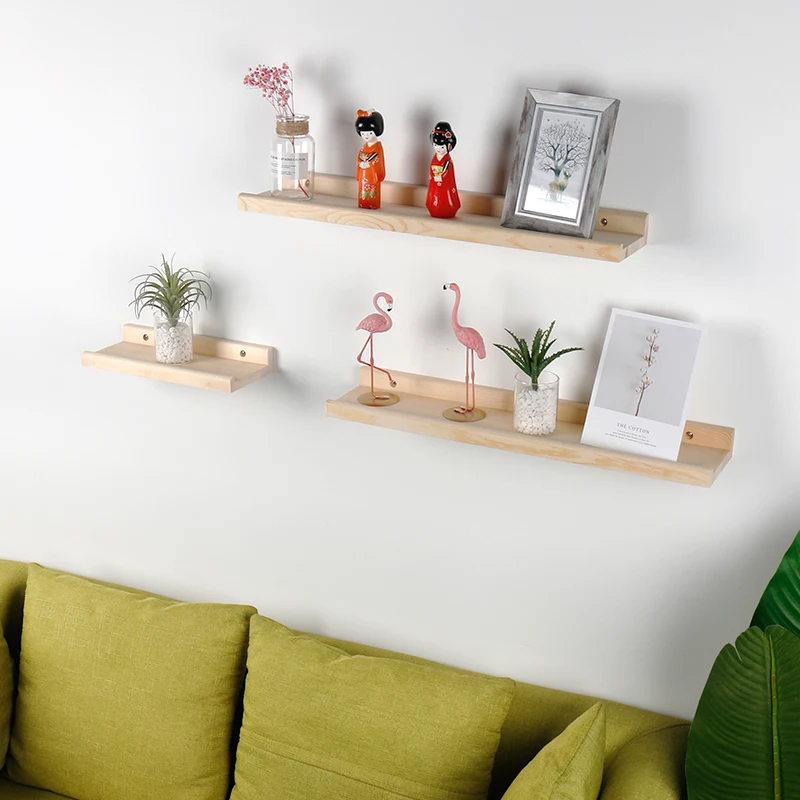 Rustic Floating Wooden  Wall Shelves  Floating Wall Shelf Wood Wall Mount Wooden Shelf