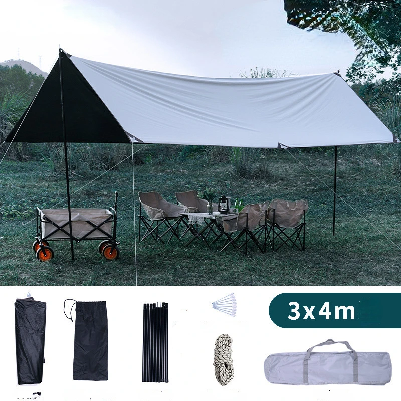 Outdoor Waterproof Sun Shelter Camping Tarp Beach Canopy Picnic Camping Shelter