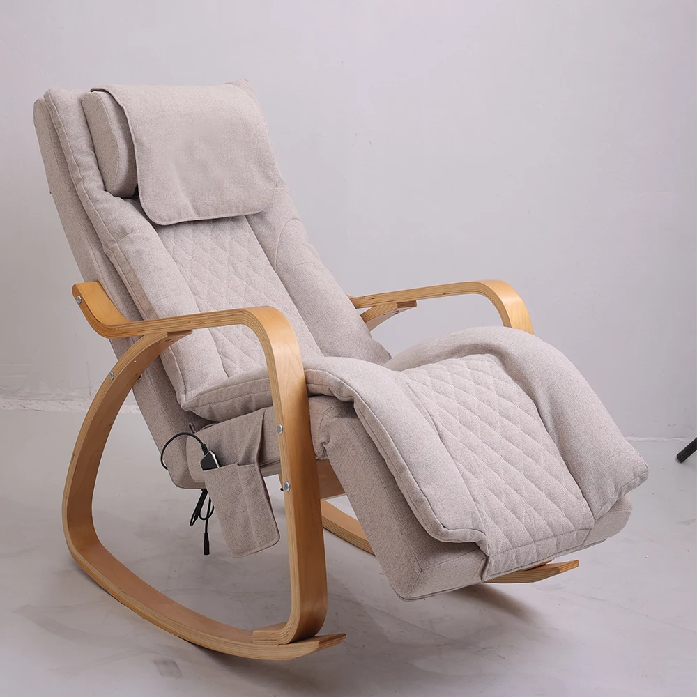 GUOHENG factory sale Living Room Furniture Luxury Wooden relaxer recliner rocking chair with massage