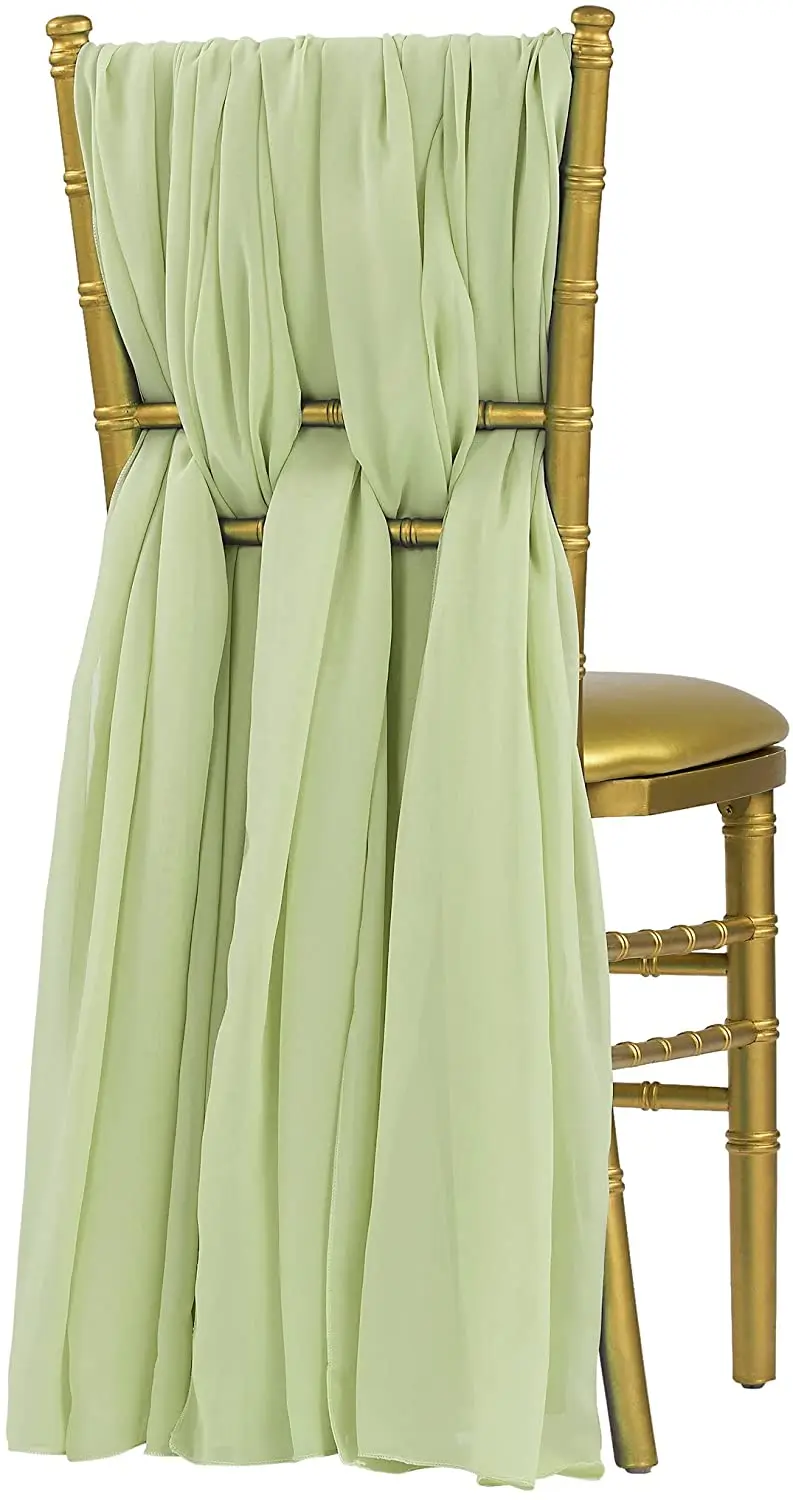Wholesale Popular Chiffon Chair Sashes Polyester Elegant Chiffon Chair Sashes