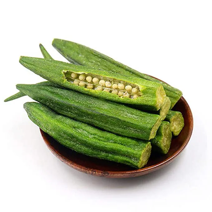 Top Fashion Crispy Instant Vacuum Snacks Freeze Dried Okra Chips Seeds In Stock Dry Vegetable For Soup