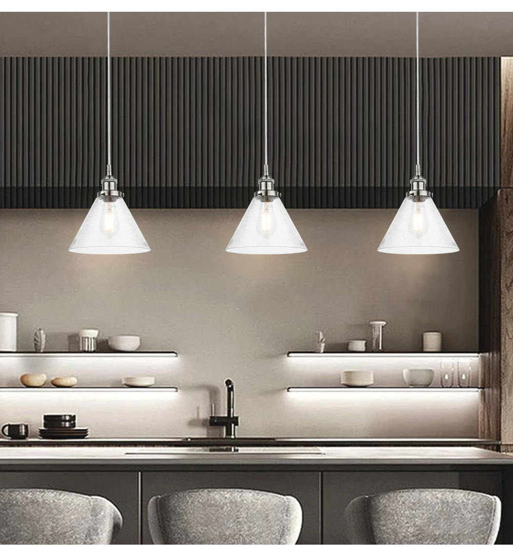 2024 Dining Table Glass Light Pendant Kitchen Island Lighting Pendant Hanging Led Contemporary Home Decoration Pendant Light