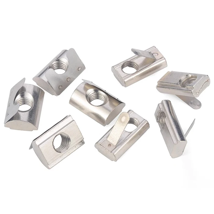 Zinc Plated T-Nut 8slot Roll-in Spring Ball M4/M5/M6/M8 , Roll Ball Elastic Nuts for 4040 Series Aluminum Extrusion Profile