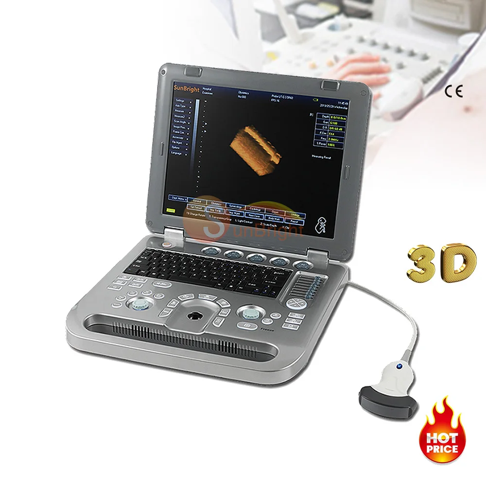 SUN-800D новый улучшенный 3D диагностический эхо-ноутбук с цифровой клавиатурой ультразвуковой сканер