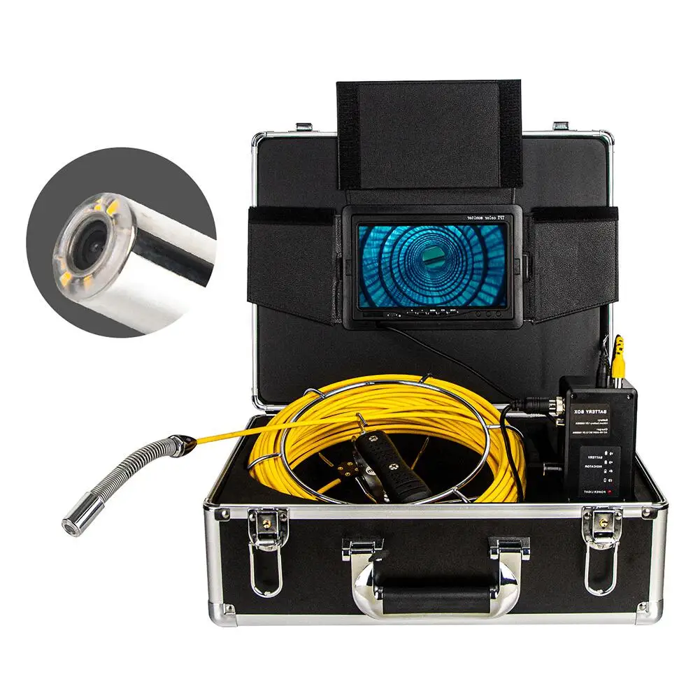 Hot sales  23mm snake endoscope camera can turn industrial plumbing waterproof 7 inch display 1080P HD probe instrument200m