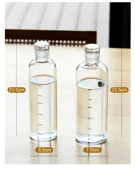 Heat Resistance Sublimation Bpa Free Transparency Sport Water Bottle With Time Marker