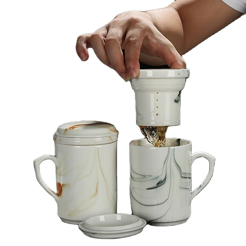Hot wholesale with cover tea cup filter coffee cupceramic mugs mug ceramicceramic pipe mugOffice mugs
