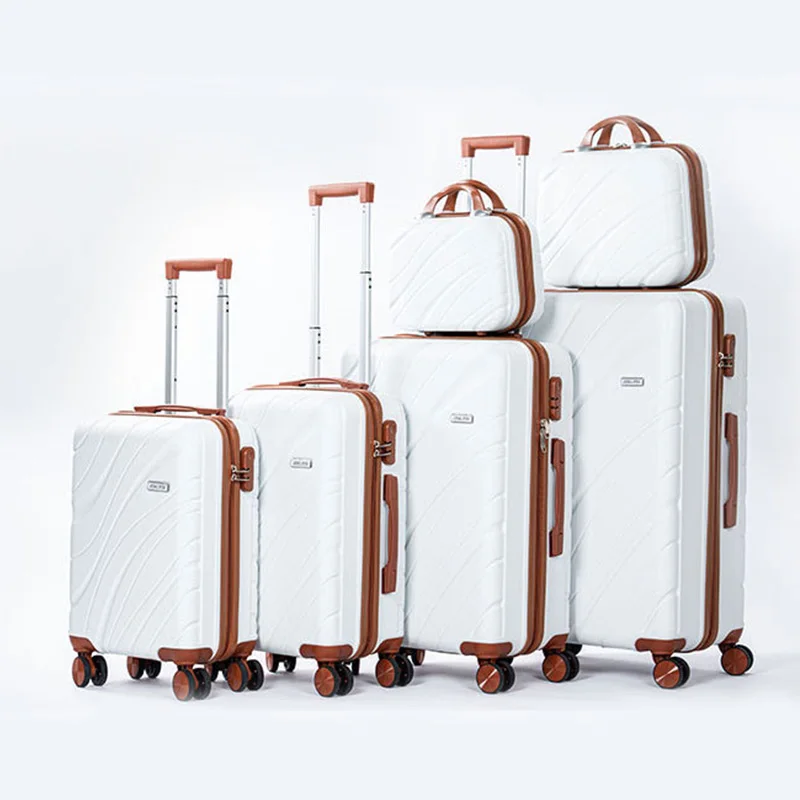 OEM ODM Professional Factory Classic 4-Piece ABS Travel Luggage Sets Unisex Spinner Trolley Suitcase with Caster Wheels