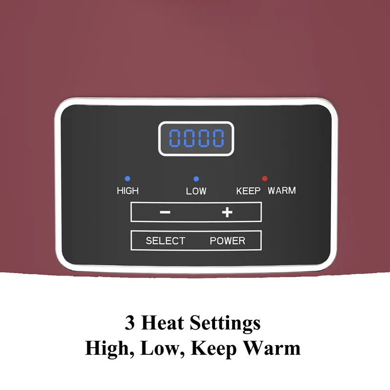 Large 6-Quart Programmable Slow Cooker with with Auto Warm Setting, Crock Pot for Family Holiday Dinners, Soup, 3 Heat Settings