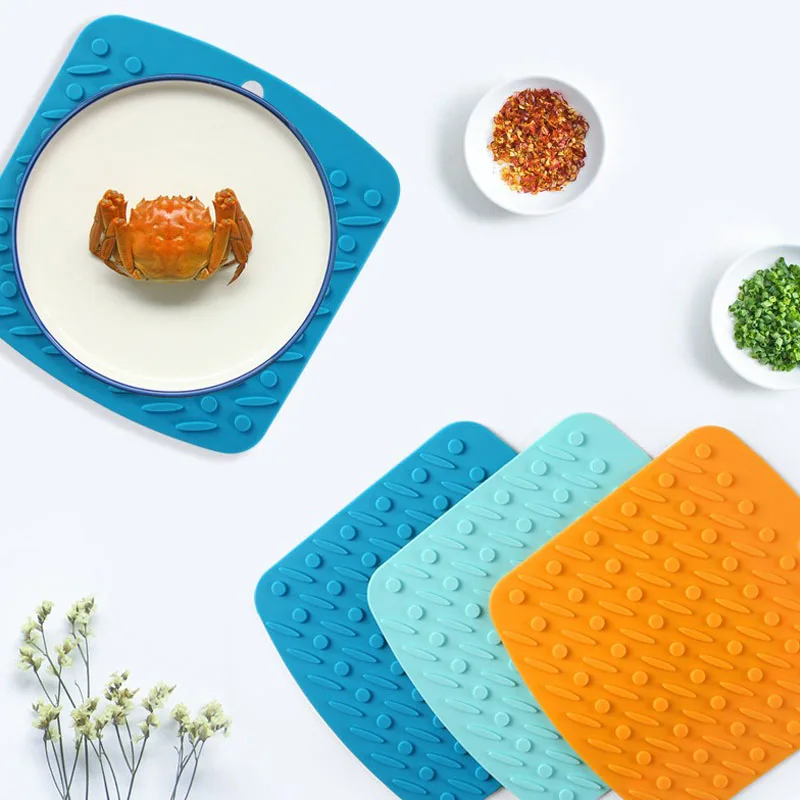 Hot Selling Silicone Mats Multi-Functional Cooking Tool Pot Holders Pads Spoon Rest Dining Coaster Table Mat