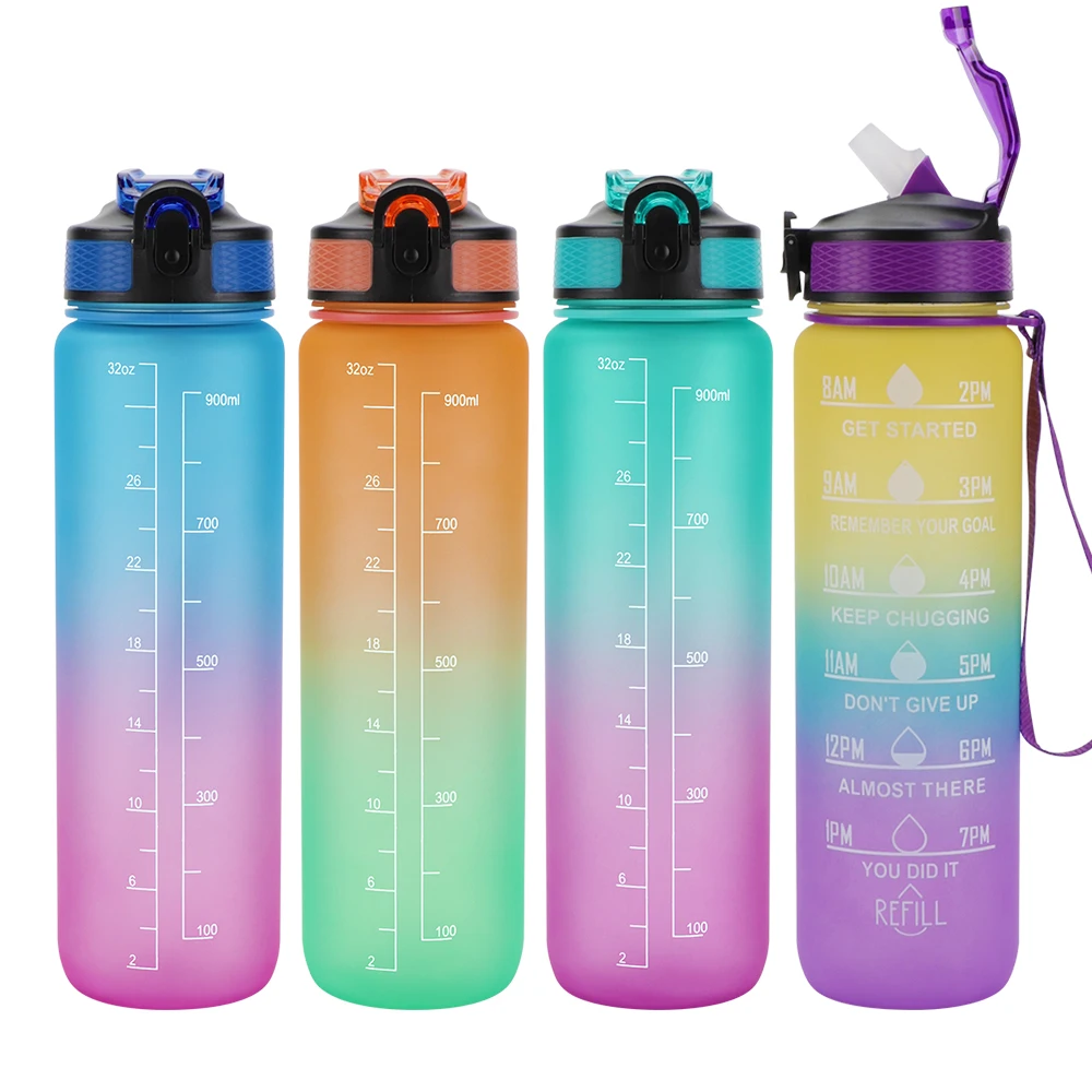 Colorful 1L Custom Logo BPA Free Gym Water Jug Sport PETG Plastic Half 1/2 Gallon Water Bottle