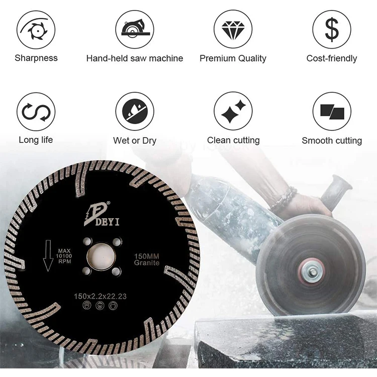 DEYI  Natural stone cutting tool granite cutting blade diamond saw blade