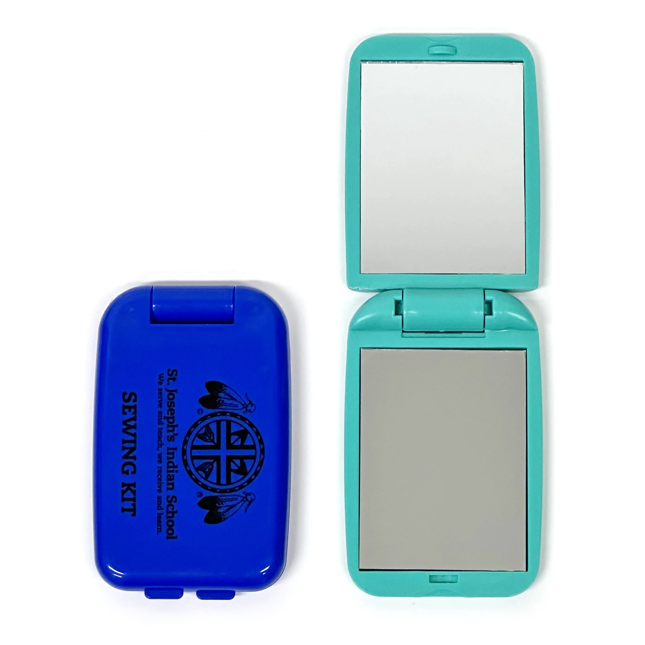 Customized Logo Folding Makeup Mirror Square Plastic Double Sided  Vanity Mirror Promotional Gifts Mirror