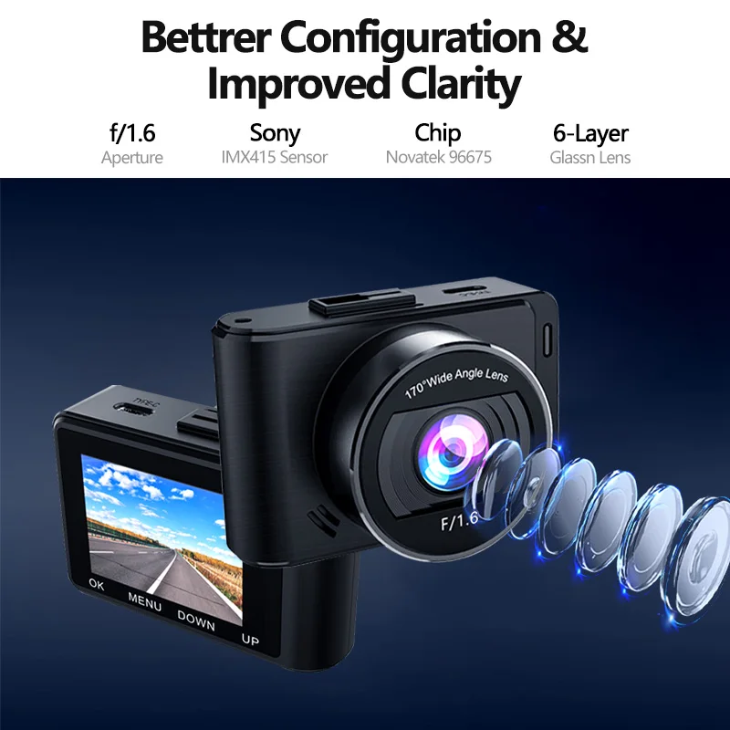 high quality 4K/30fps 2K60fps WIFI Car Back Box  2inch Screen Full HD 2160P  1440P Dvr Dashcam With GPS Car Video Camera Car dvr
