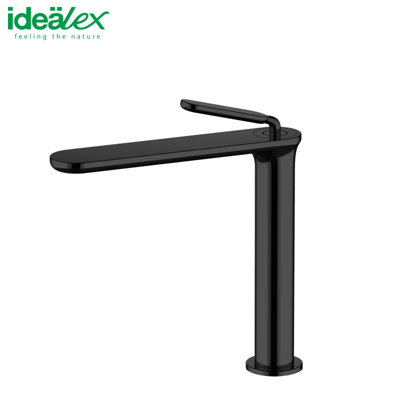 Ares Idealex Brass High Neck Single Lever Brushed Nickel Bathroom Faucet Wash Basin Bathroom Accessories and Faucets Set