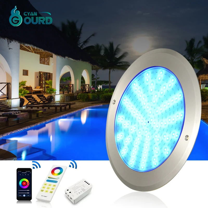 Пульт дистанционного управления приложением Wifi Rgb заполненный смолой из нержавеющей стали тонкий Погружной подводный светодиодный свет для бассейна