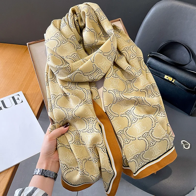 High Quality Luxury Designer Brand Logo Printed Cotton Wool Scarves Fashion Lady Stylish Beach Cover Shawls Muslim Women Hijabs