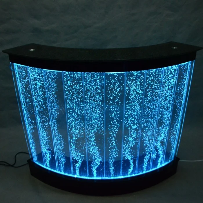 Foshan commercial acrylic night club water bubble wall led bar table dj counter design