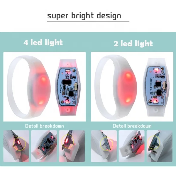 Hot Selling Blank Bracelet Programmable Remote Control LED LED  Silicone Wristband