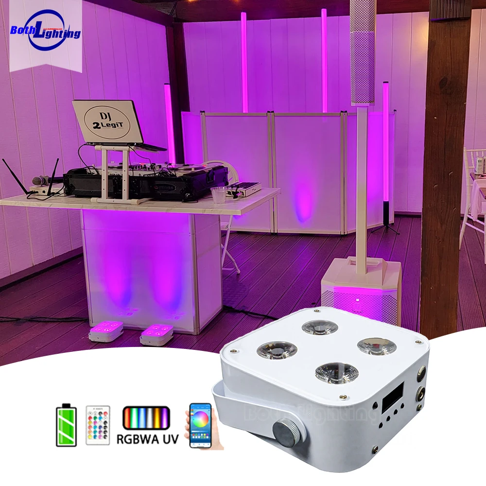 Оба освещения IR4 Mini uplights недорогие портативные 4*12 Вт ИК пульт дистанционного управления + дисплей беспроводная батарея dmx с управлением приложением для свадьбы dj