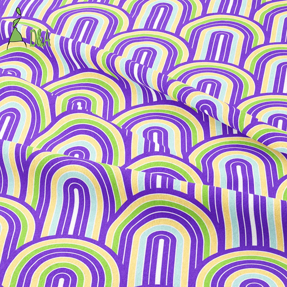 Hot Selling Multi-colored Rainbow Printed Fabrics 100% Soft Cotton Fabric For Garment