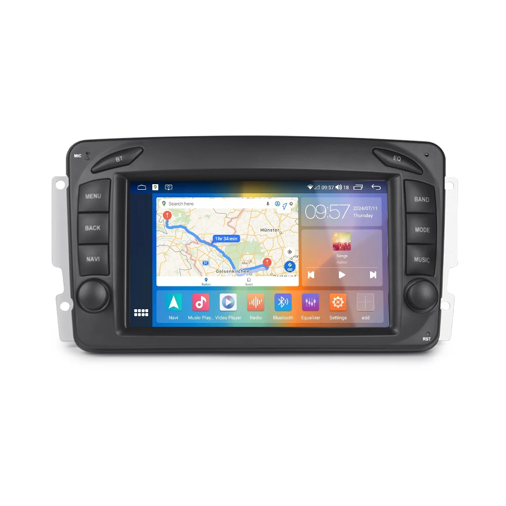 7 Inch Android 12 Car Radio Multimedia Video Player RDS Carplay 2Din Audio Stereo 4G Let GPS For Mercedes Benz CLK W209