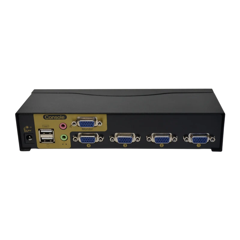 High Quality Automatic 4 input 1 output VGA  KVM Switch 4 Port VGA KVM Switch panel/Hotkey switch