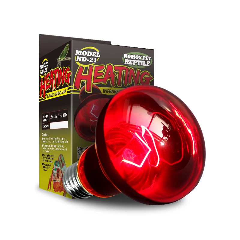 Nocturnal Infrared Red Reptile Heat Bulb Basking Spot Heating Light Lamp for Reptile Amphibian Turtle