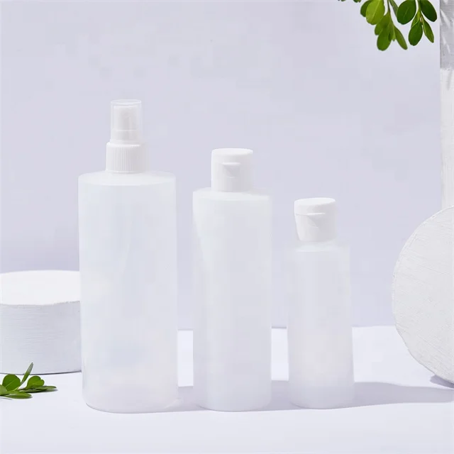 120ml 350ml HDPE plastic round cylinder soft squeeze bottle with flip top for cosmetic lotion shampoo