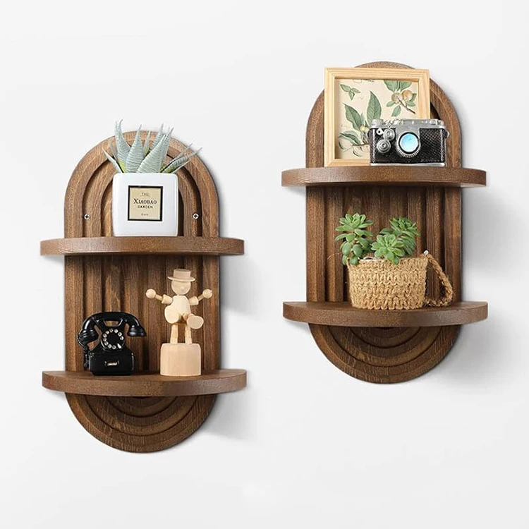 Wall Mounted Bathroom Wooden Shelves home decor Wall Hanging Rack Vintage Solid Wood Storage Shelf living room corner shelves