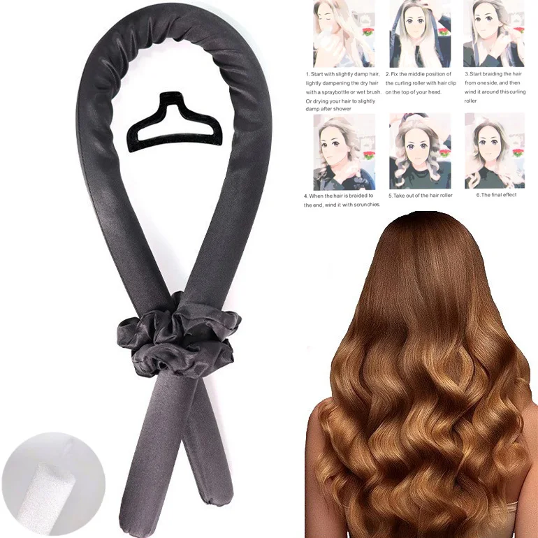 Heatless Curling Rod Headband No Heat Hair Curlers Ribbon Hair Rollers Sleeping Soft Curl Bar Wave Formers DIY Hair Styling Tool