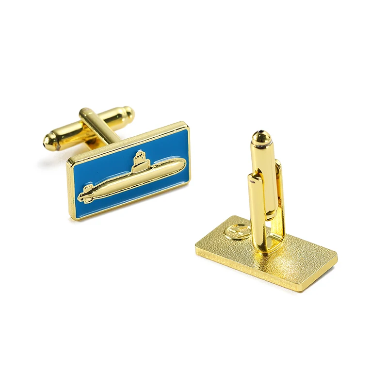 OEM Make Your Own Company Logo 3D Metal Brass Zinc Alloy Gold Clip On Tie Pin Clip Bars Cufflinks Sets For Men Luxury