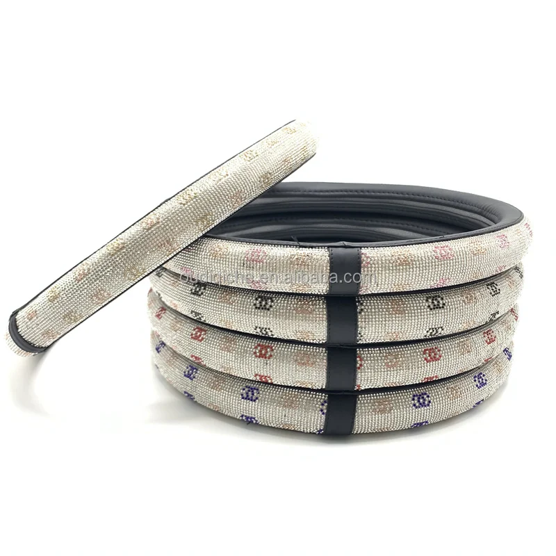 Multi Color Shiny Universal Bling Bling Crystal Diamond Automotive Interior Accessory Steering Wheel Cover For Car
