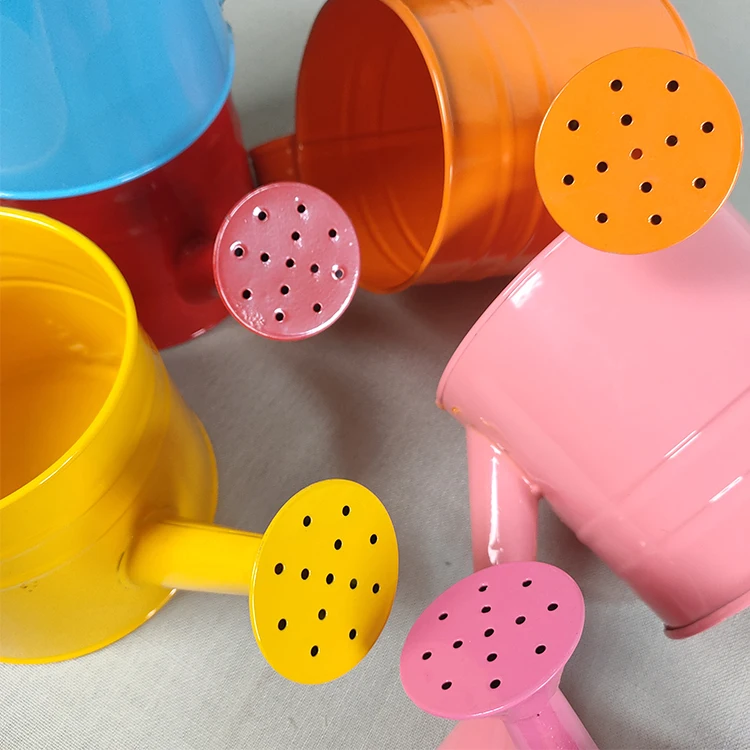 Garden metal watering can small cute tin galvanized flower pot planter for decoration