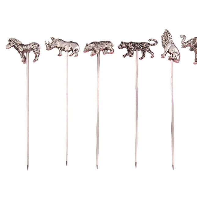 Cocktail Picks Stainless Steel Martini Picks Reusable Animal Shape Horse Lion etc