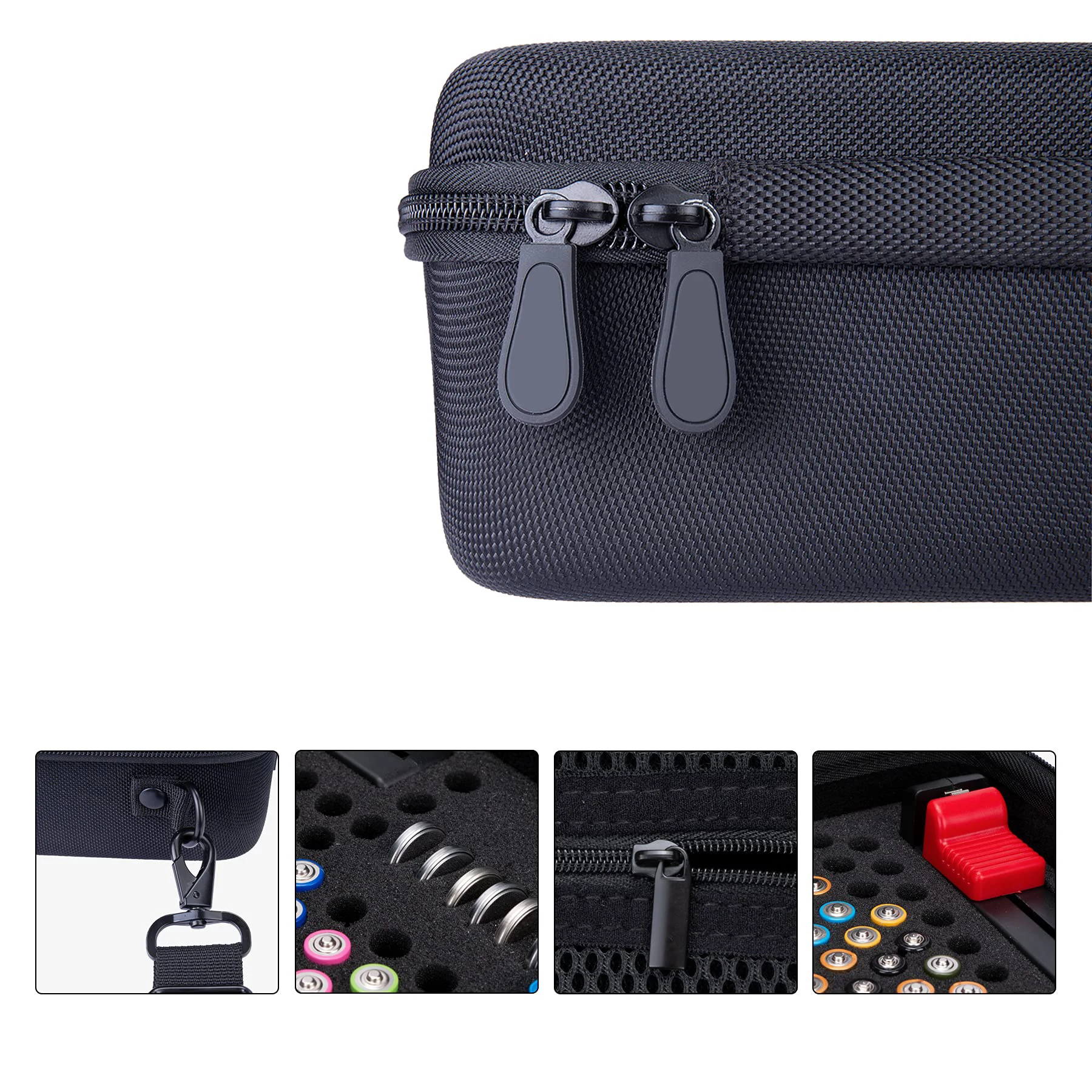 Hard Battery Organizer Carrying Case Bag Holds Batteries AA AAA C D 9V 3V Battery Tester Storage Case