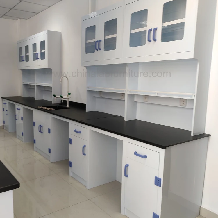 High Quality Chemical Lab Furniture PP Lab Benches Tables with Shelves for Student and University Use