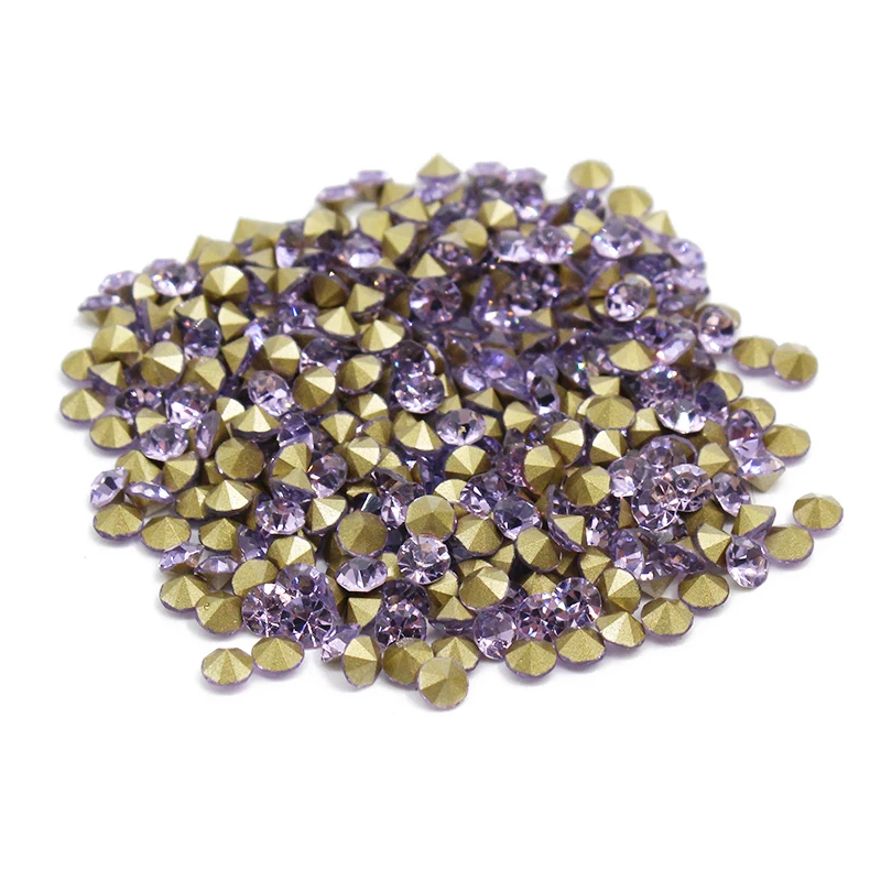 Jewelry Glass Tiny Rhinestones ss14 3.4mm Amethyst Color Fashion Pointback Crystal Stones Strass Loose Beads DIY Nail Art