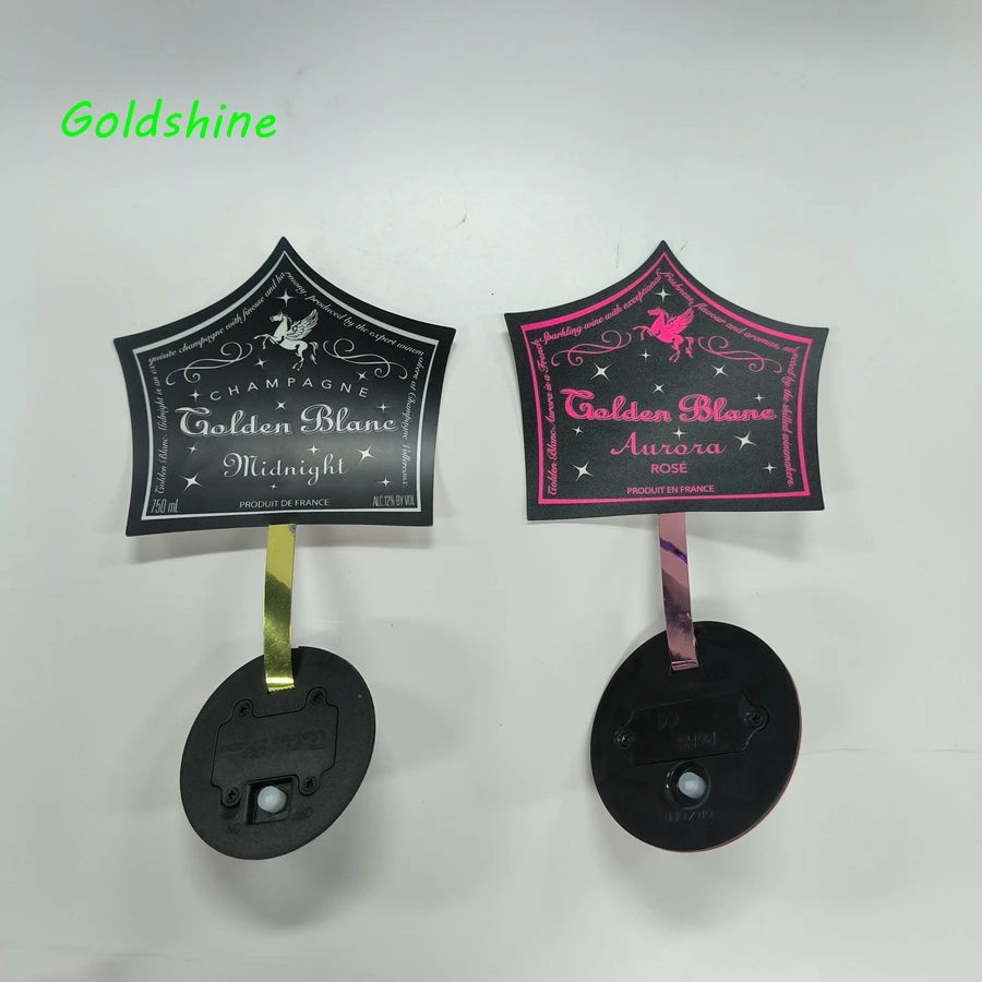 High Quality Oem Waterproof El Glow Bottle Sticker Champagne Sticker Light Up Bottle Label