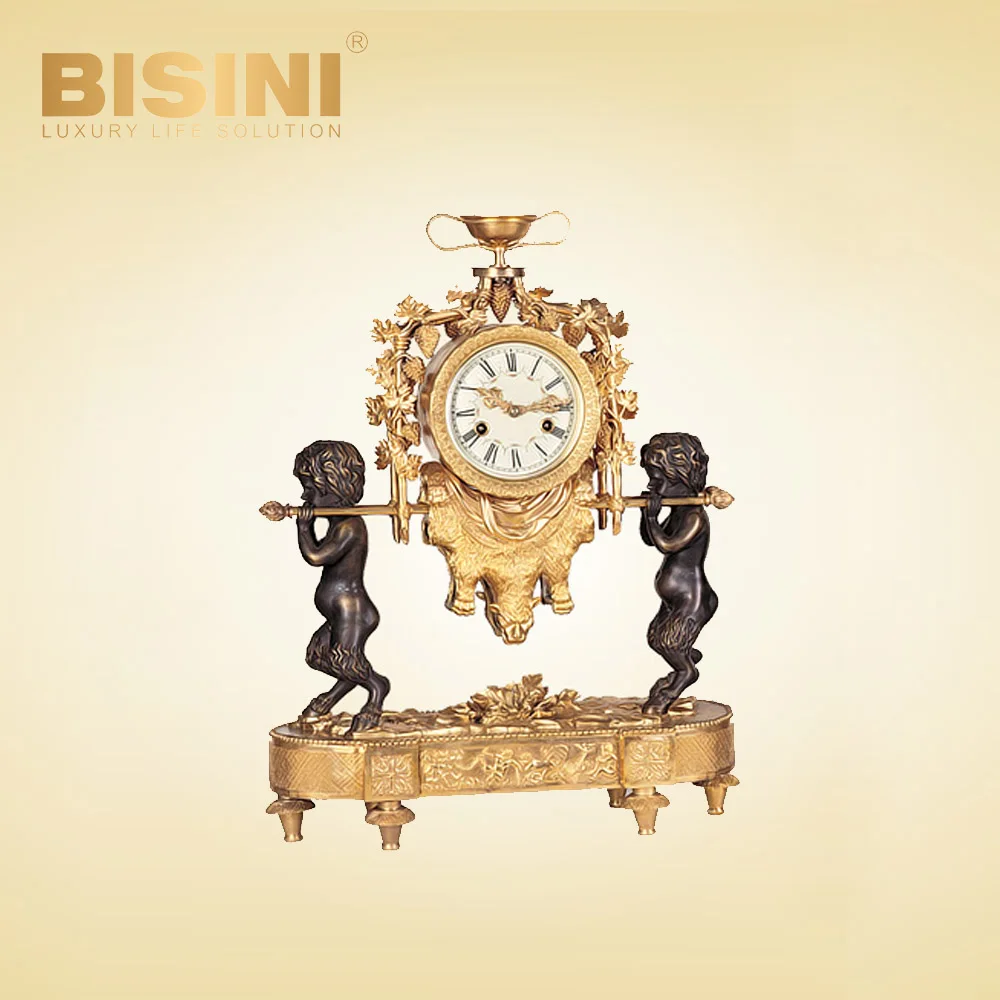 French luxury Style Gilding Trophies shape tower clock Classic Cast copper desk clock Exquisite ornaments table clock