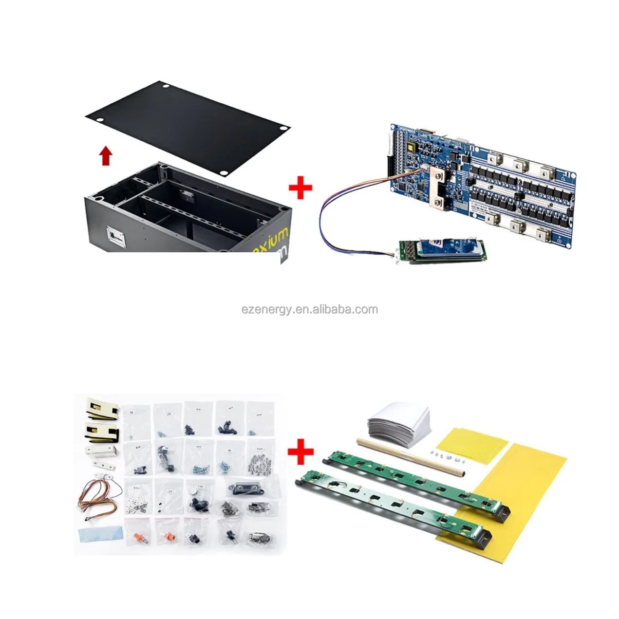 24V/48V Li-Ion Battery Box DIY Unit (for 280Ah batteries), BOX Stacking without batteries. Includes Smart BMS