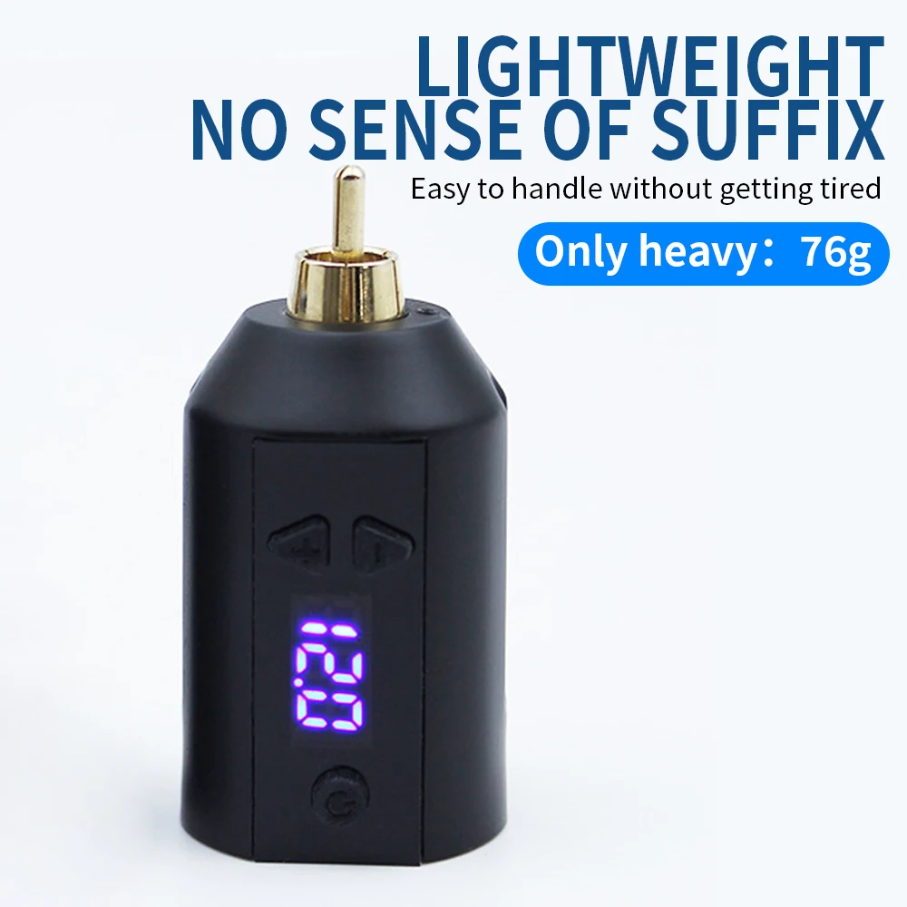 High Quality Wholesale Tattoo Machine Power Supply Mini Battery Grip DC RCA 1500mah Wireless USB Charge Black