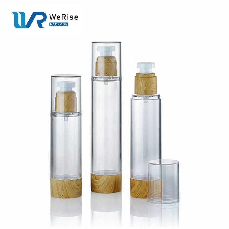 Trade Price  Airless Plastic Spray Pump Bottle Transfer Printing Airless Bottle Lotion Bottle with AS Cap
