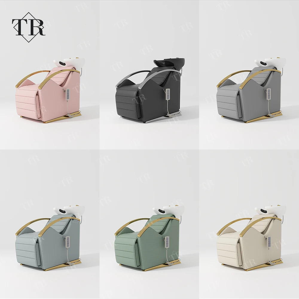 Modern Luxury Green Electric Shampoo Chair Bed With Salon Sink And Chair Shampoo Sink With Chair For Living Room