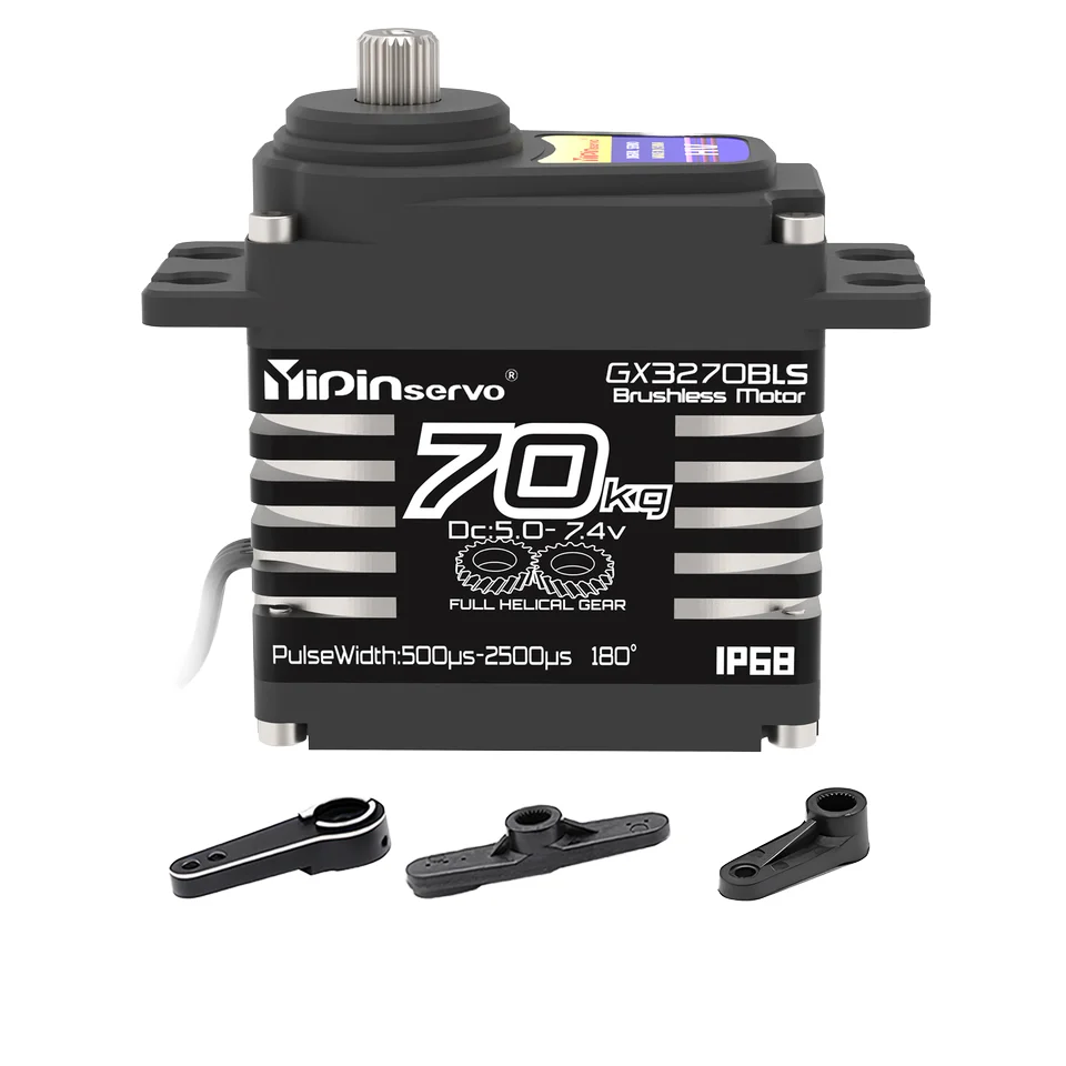 GX Yipin 4-шаровая Hi-крутящий момент 70 кг бесщеточный сервопривод 1/8-я большая модель для GPS-игрушки со стальными шестеренками 0105 сек, металлическая батарея в комплекте