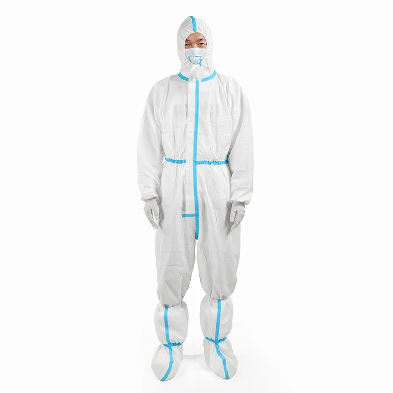 cat iii disposable suit tyvek coverall 65g type 4 workwear coveralls breathable disposable blue coverall