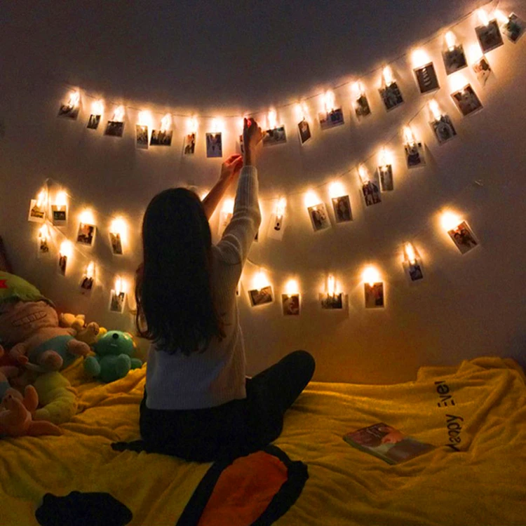 Водонепроницаемый цветная батарея Powered работает гирлянда карты фото клип светодио дный светодиодный свет шнура