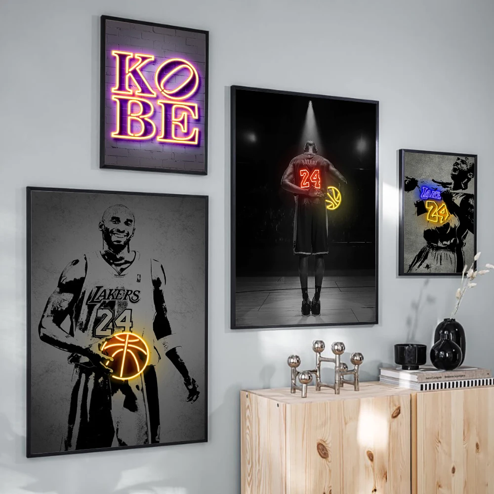 Star Art Poster Print Cool Man Basketball Team Sport Fans Modern Abstract Canvas Painting