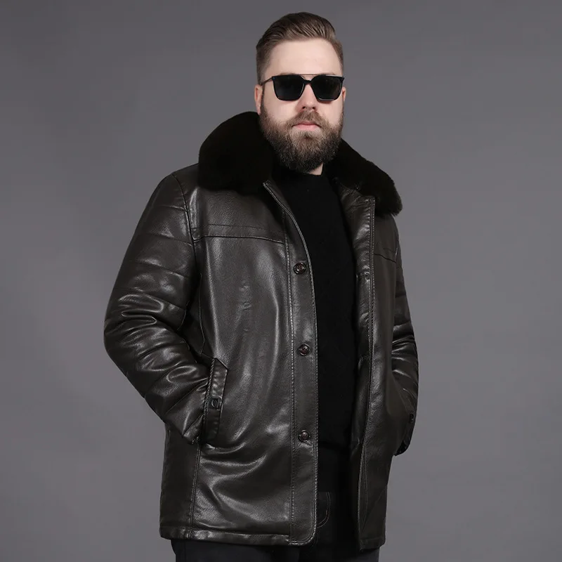 
L-7XL men wind breaker leather jackets motorcycle leather jaket man 