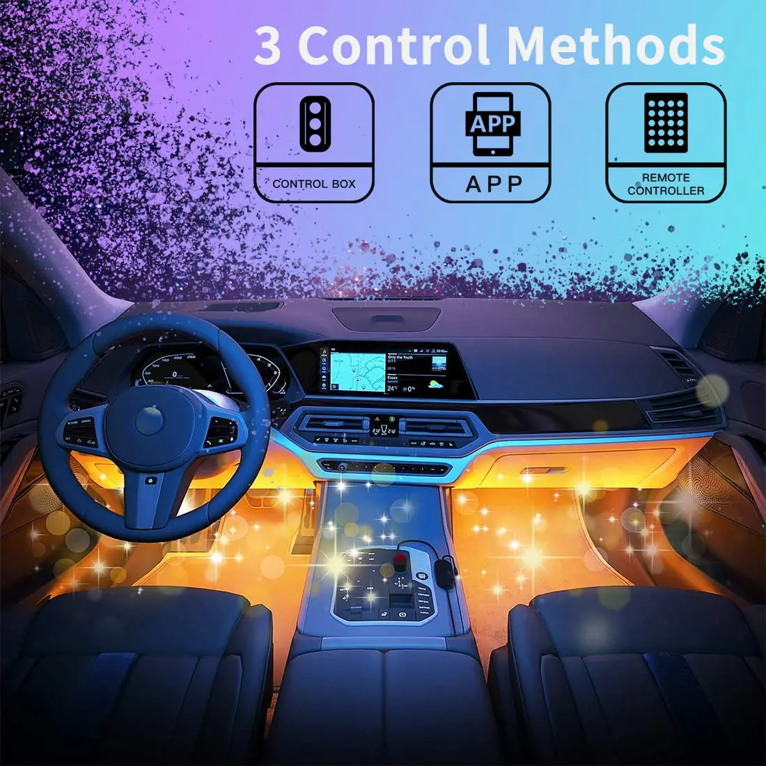 Rgbic) Светодиодная лента с usb-питанием Гибкая Underglow автомобиля полосы света rgb App управление течет цвет RGB интерьер автомобиля Led светодиодные полосы света автомобиля